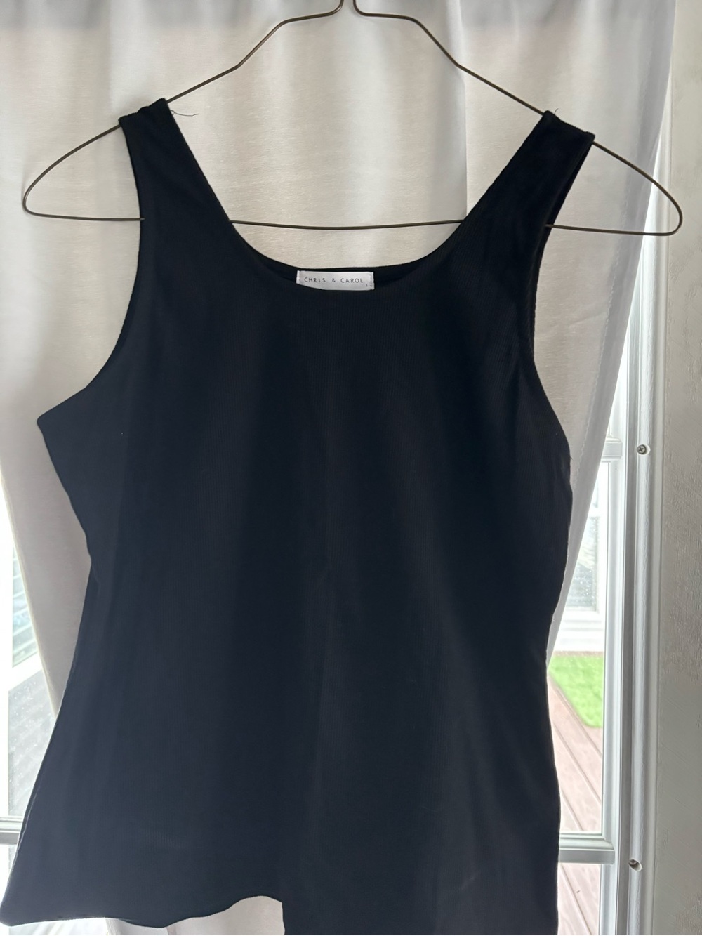 Chris & Carol Black Ribbed Scoop Tank